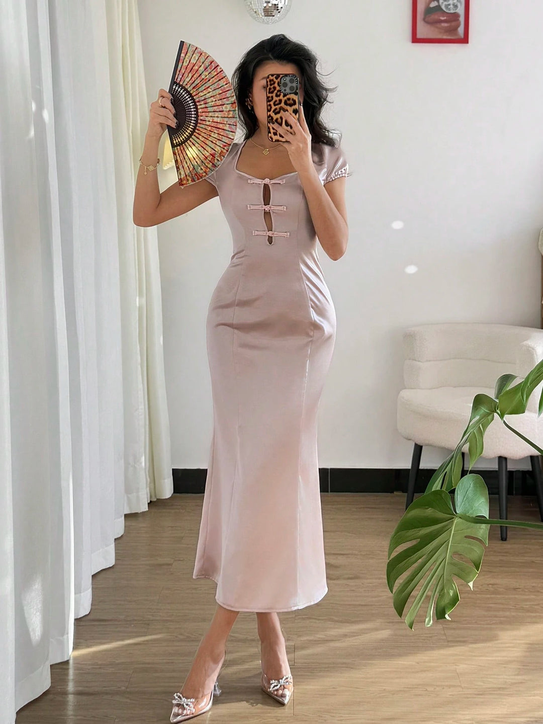 Rochie maxi Shein, roz