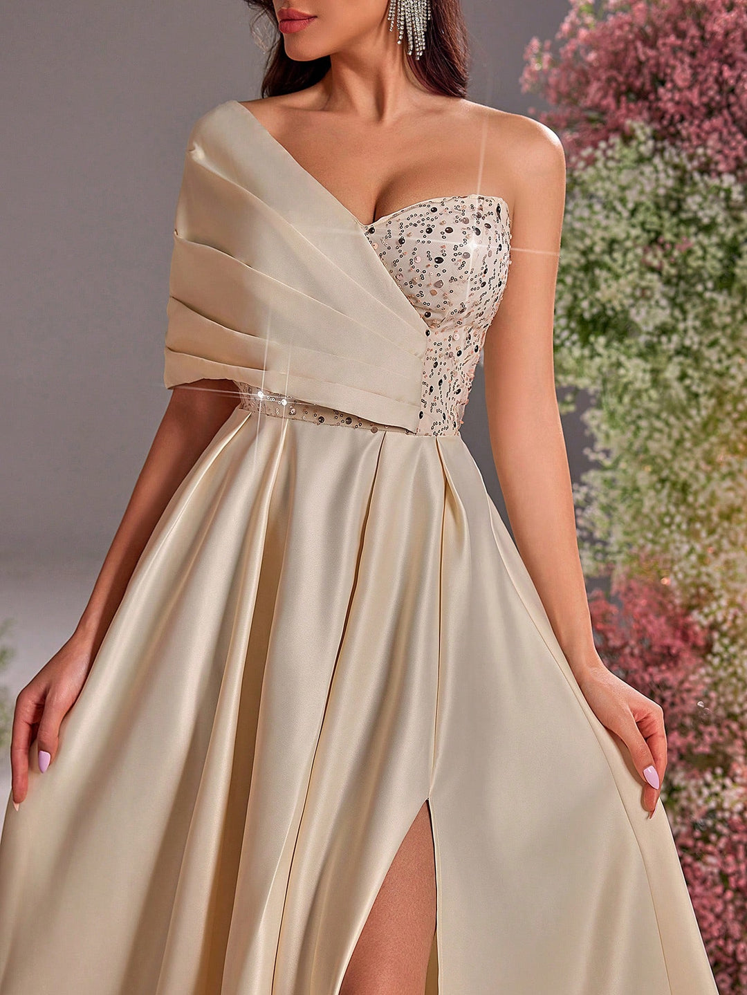Rochie de ocazie SHEIN, crem