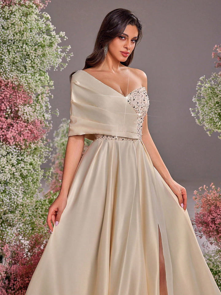Rochie de ocazie SHEIN, crem