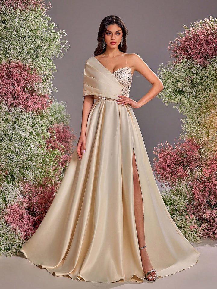 Rochie de ocazie SHEIN, crem