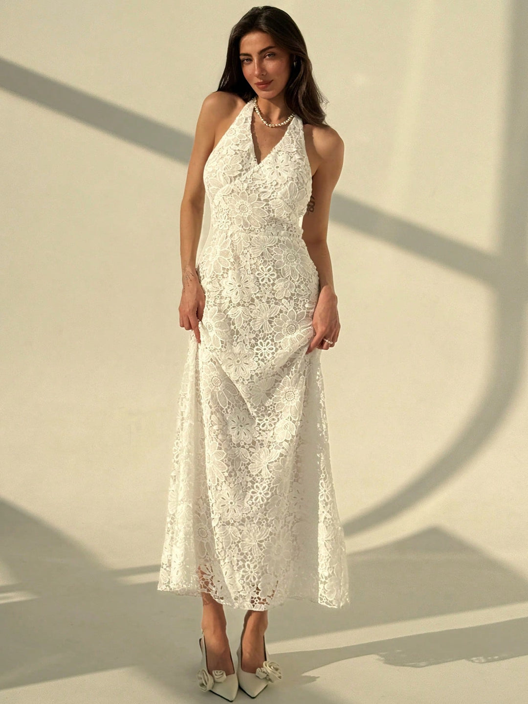 Rochie maxi SHEIN, alb