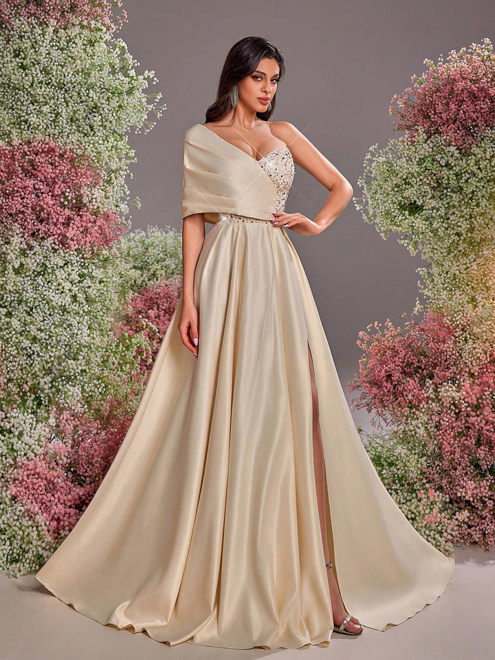 Rochie de ocazie SHEIN, crem