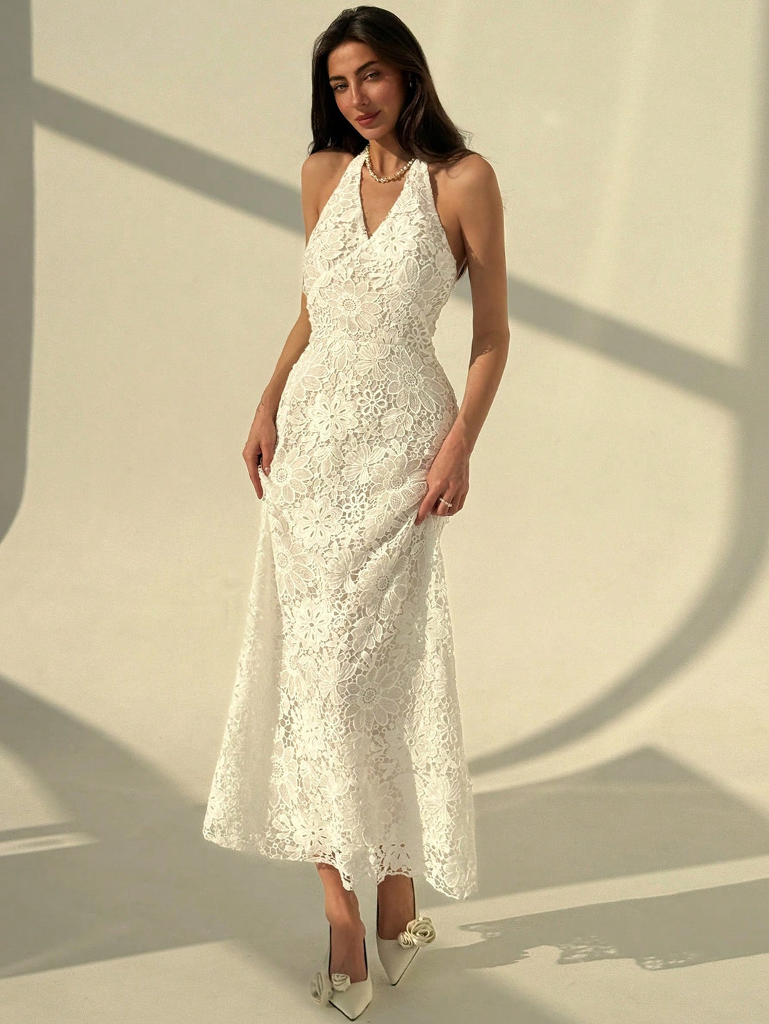 Rochie maxi SHEIN, alb