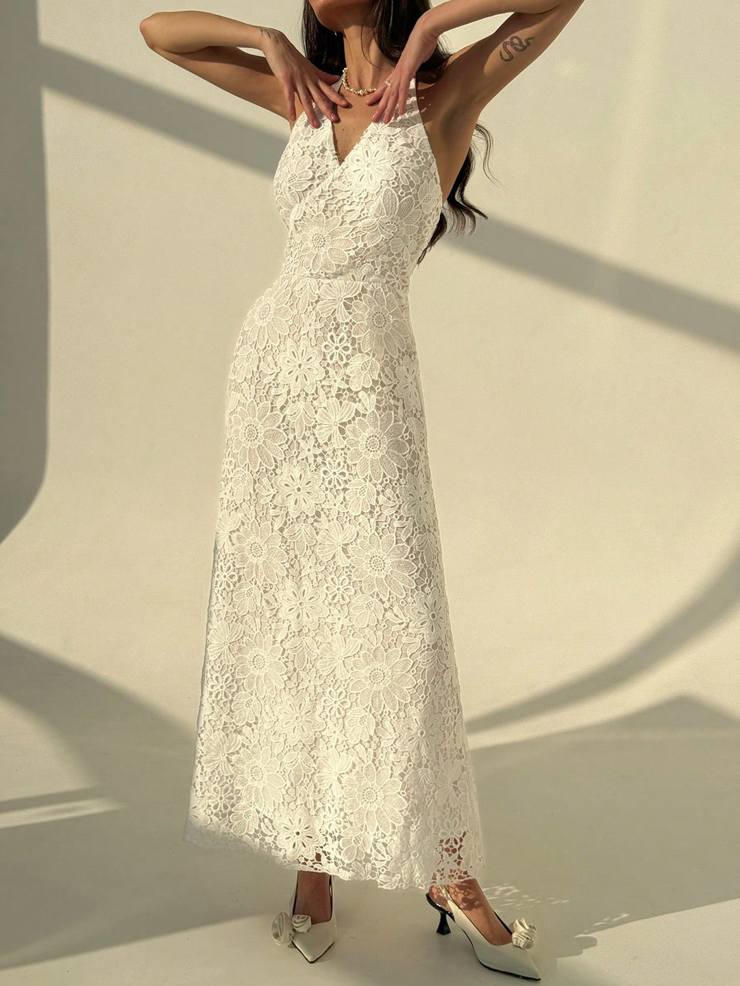 Rochie maxi SHEIN, alb