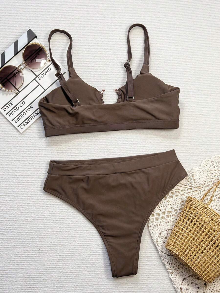 Costum de baie SHEIN, maro