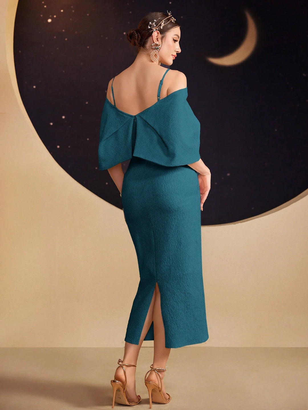 SHEIN türkiz midi ruha