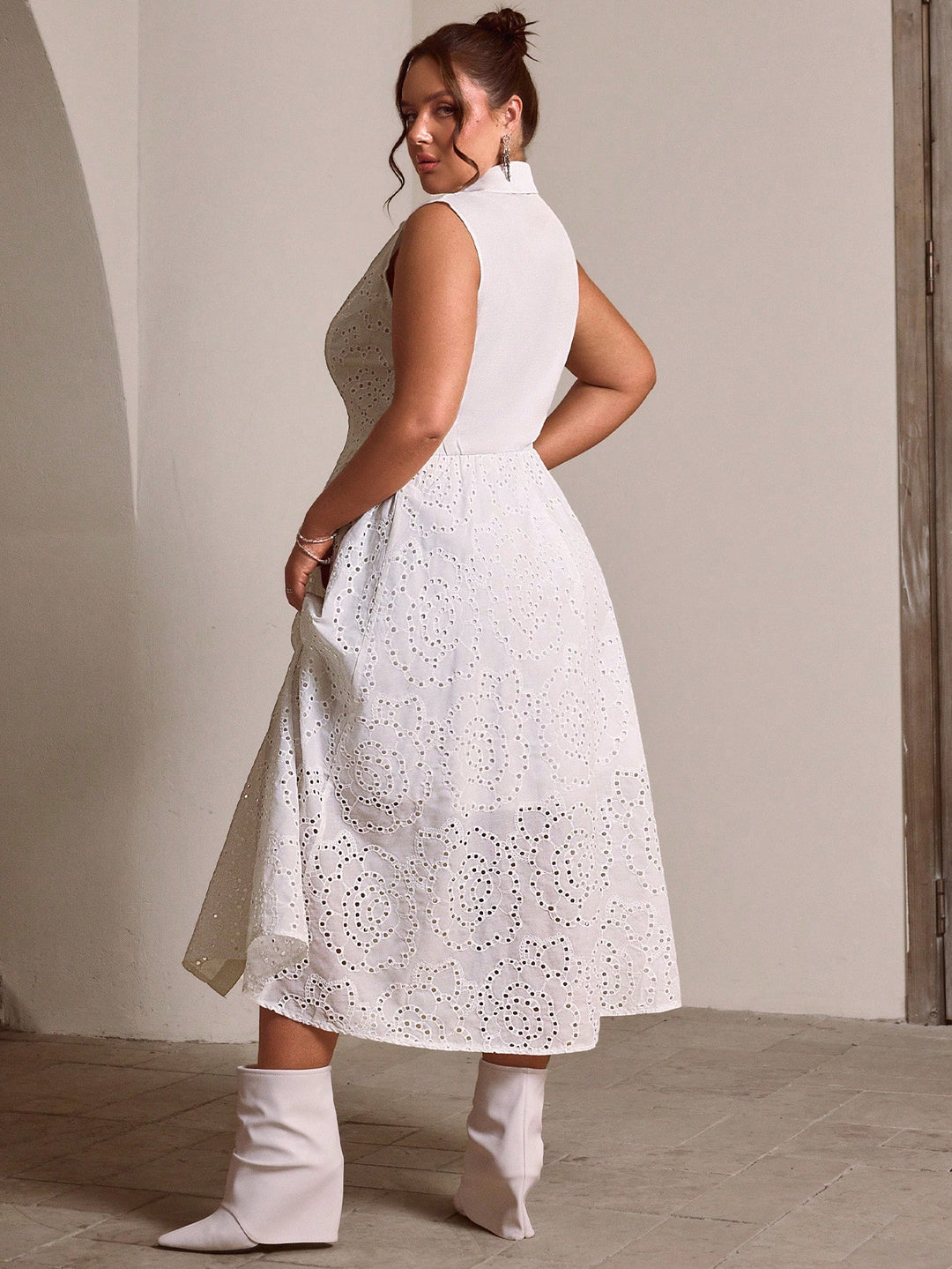 Rochie midi SHEIN, alb