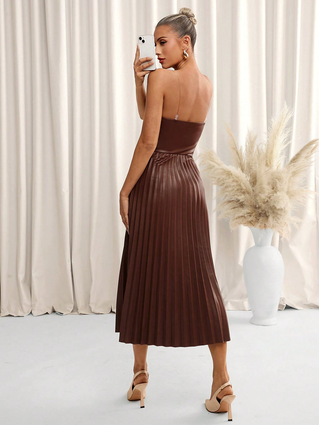 Rochie midi SHEIN, maro