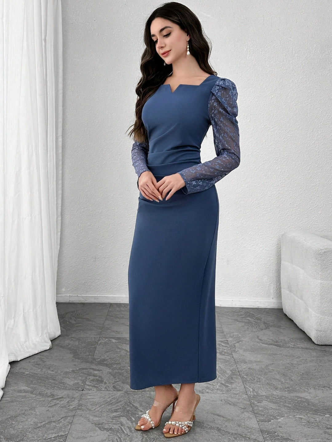 Rochie maxi SHEIN, albastru