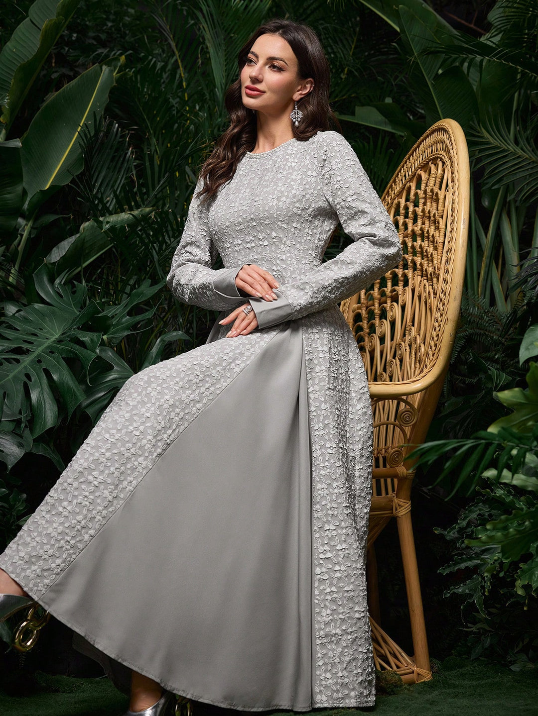 Rochie maxi SHEIN, gri