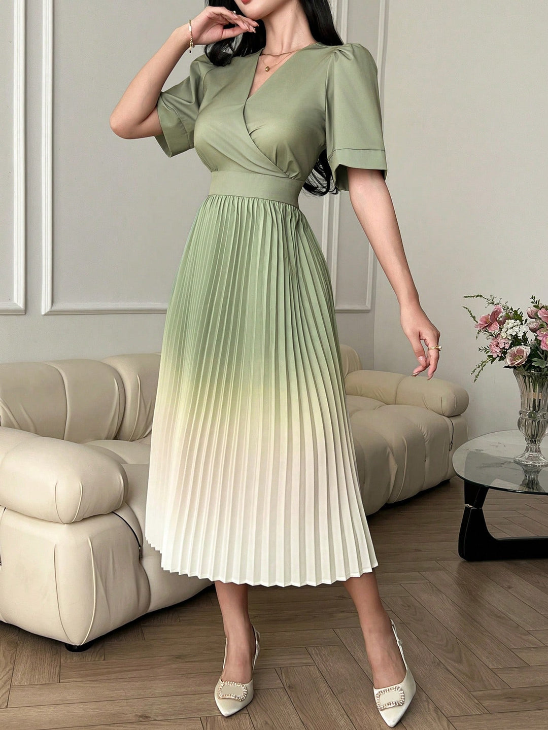 Rochie midi SHEIN, verde
