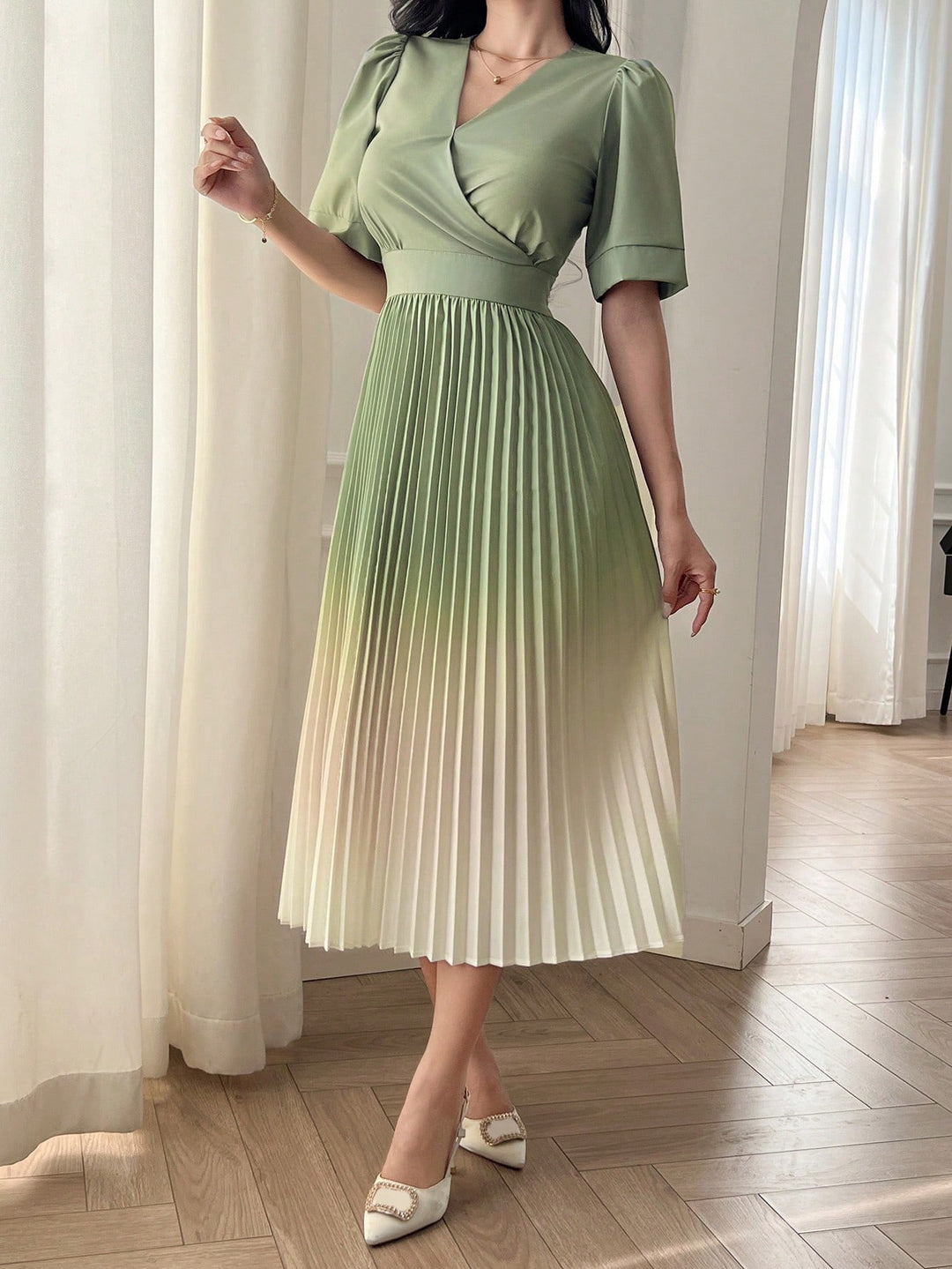 Rochie midi SHEIN, verde