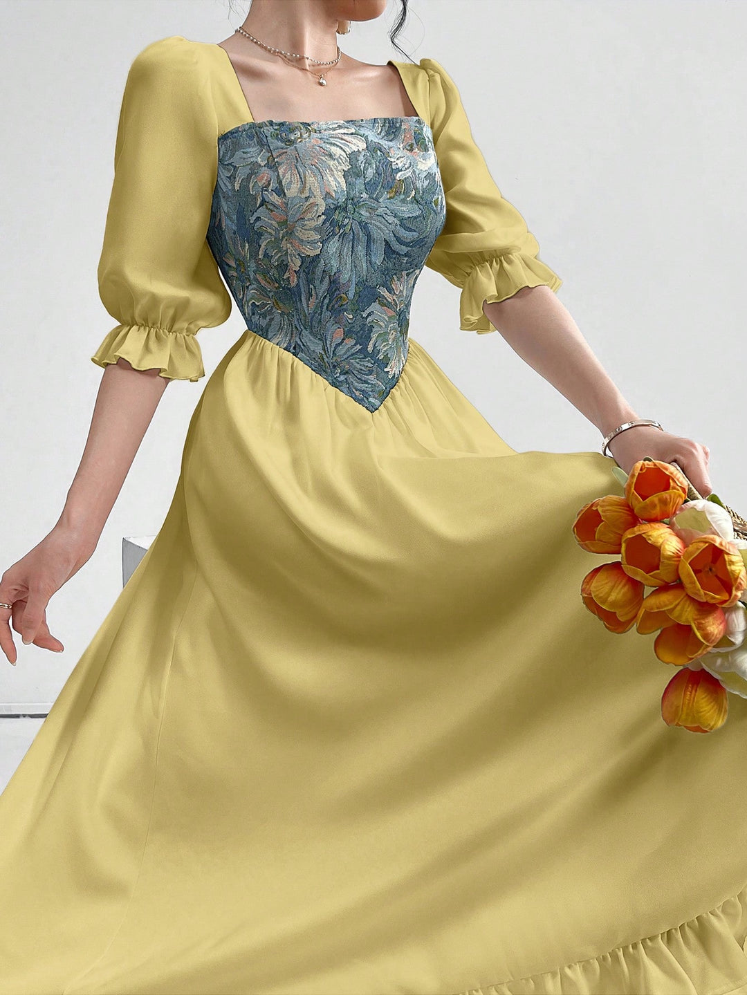 Rochie maxi SHEIN, kaki