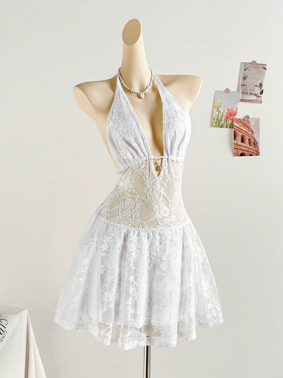 Rochie mini SHEIN, alb
