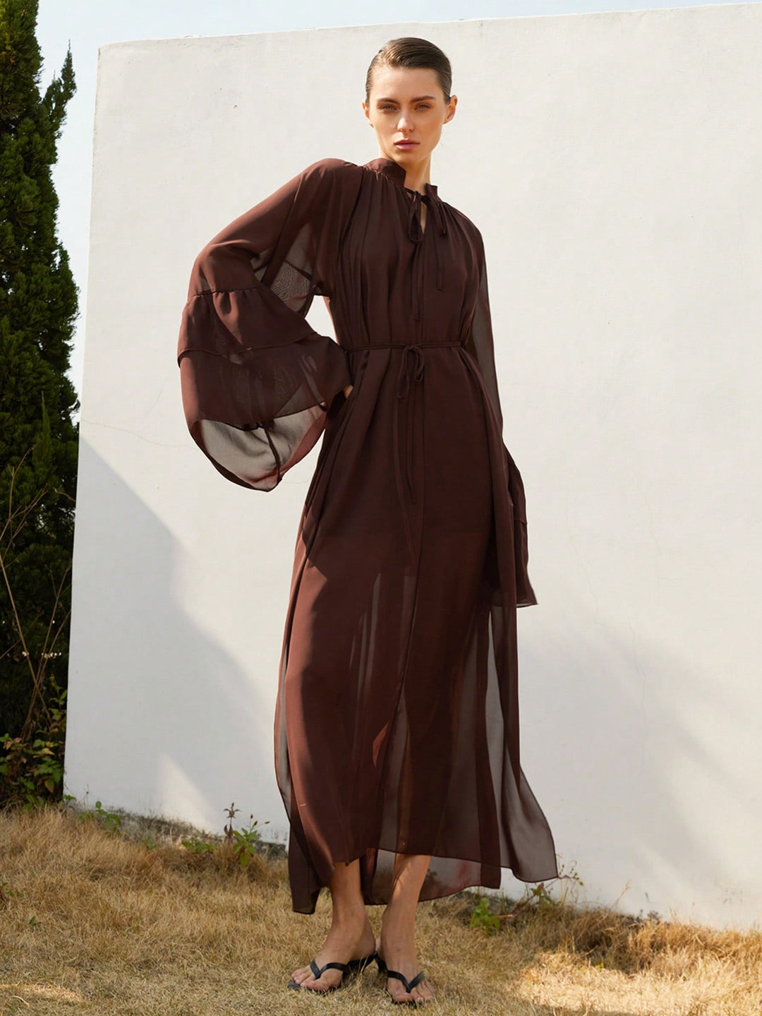 Rochie maxi SHEIN, maro