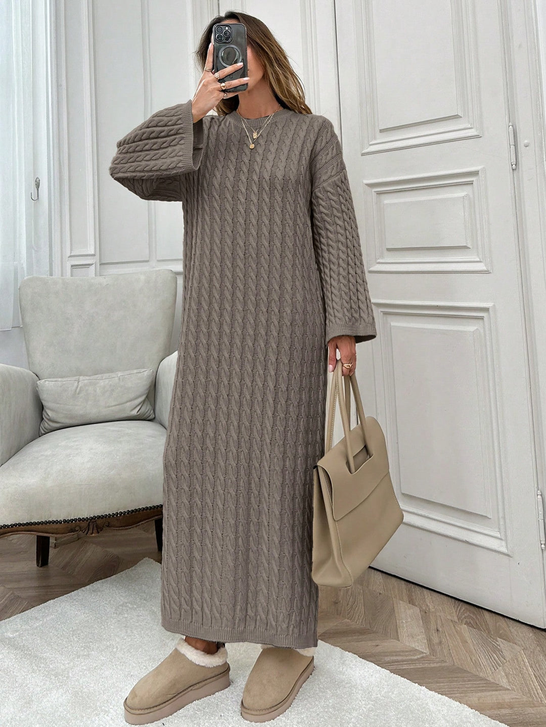 Rochie maxi SHEIN, maro
