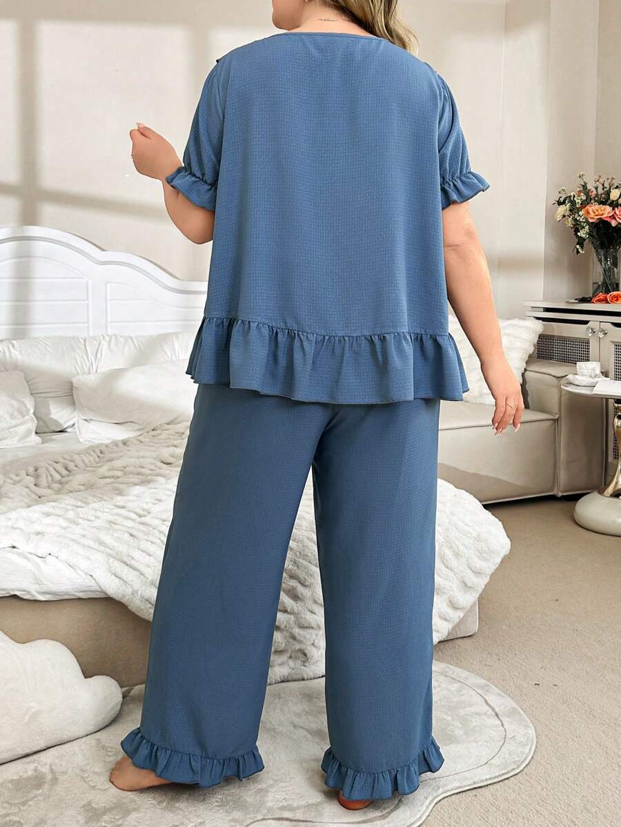 Compleu pijamale SHEIN, albastru
