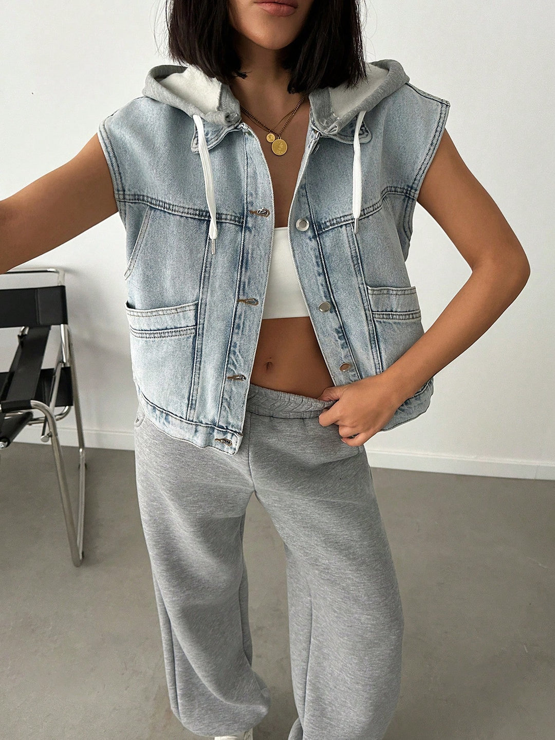 SHEIN farmer mellény, kék