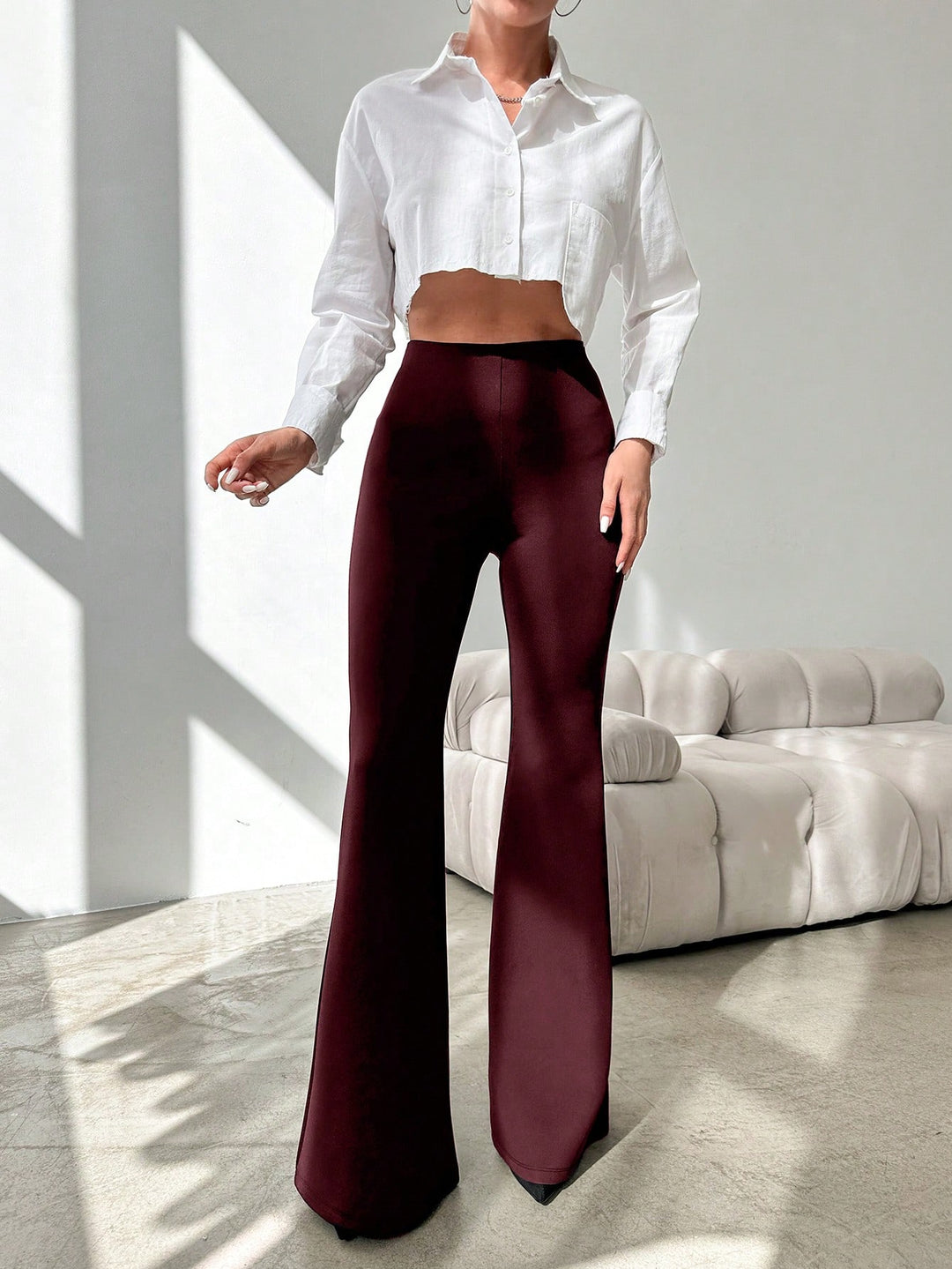 Pantaloni SHEIN, vișiniu
