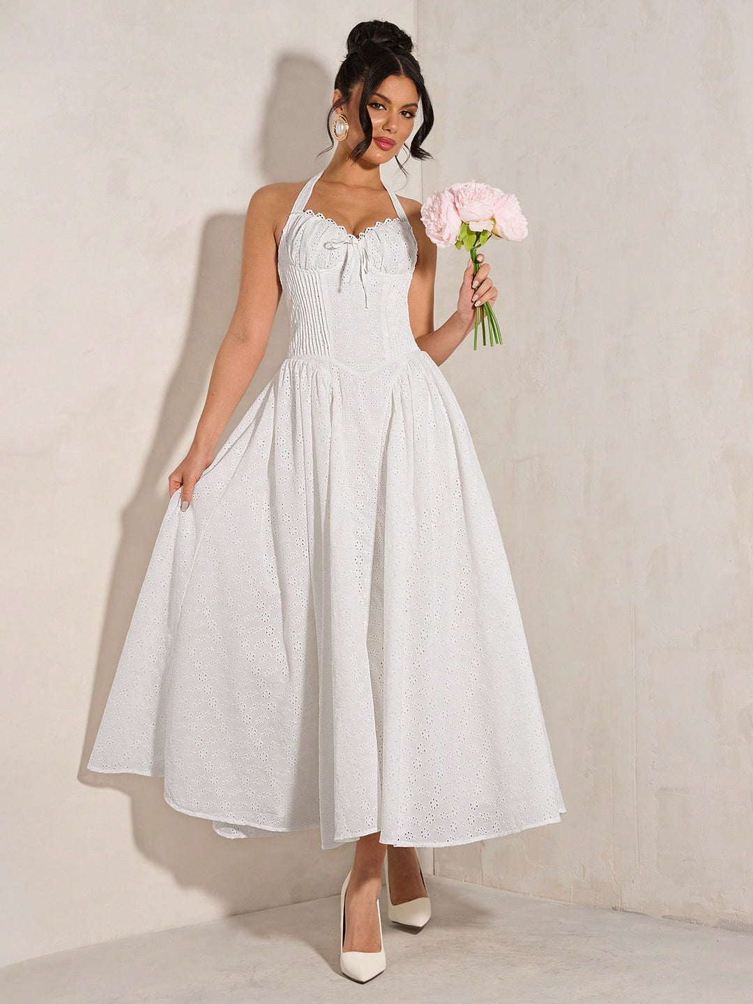 Rochie maxi SHEIN, alb
