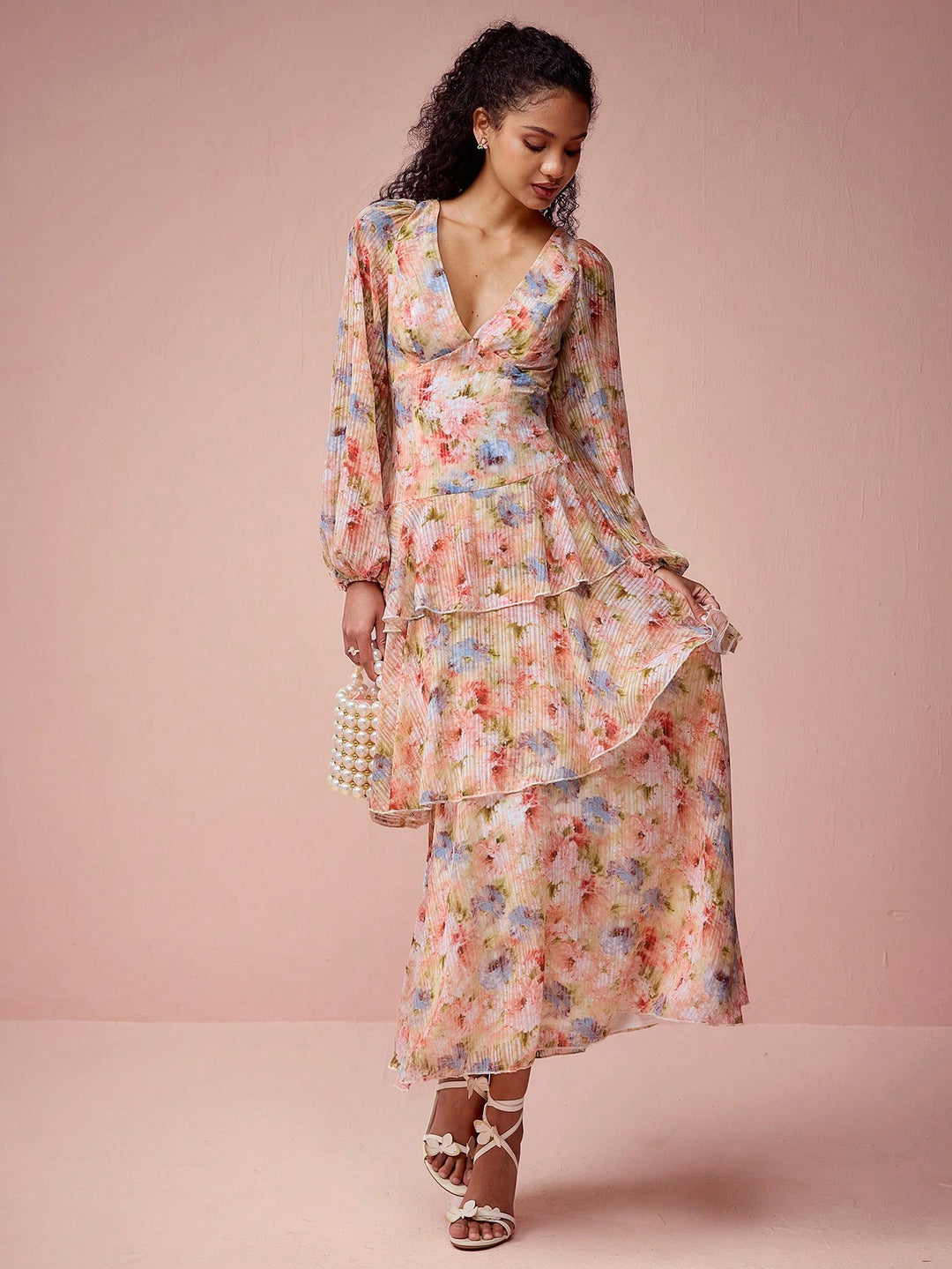 Rochie maxi SHEIN, portocaliu