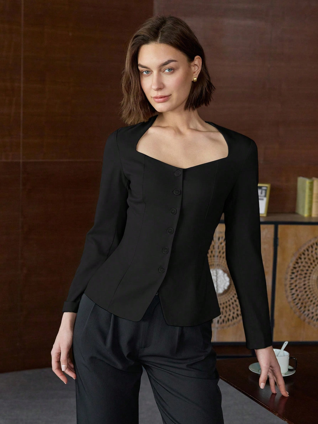 Sacou SHEIN, negru