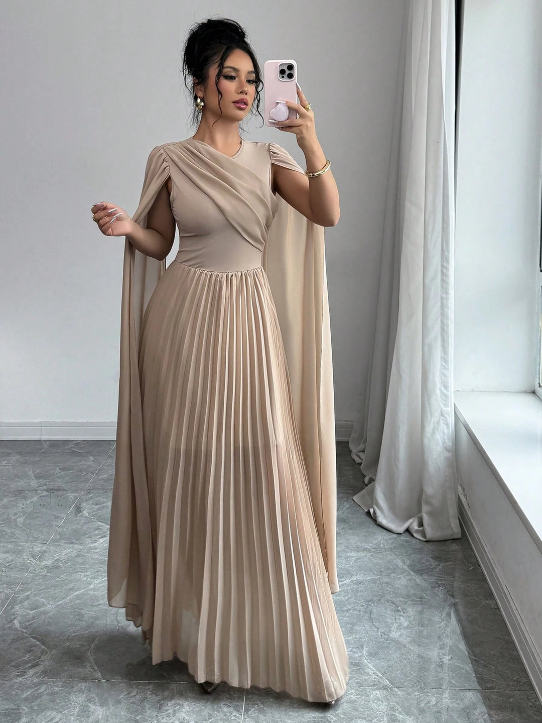 Rochie maxi SHEIN, bej