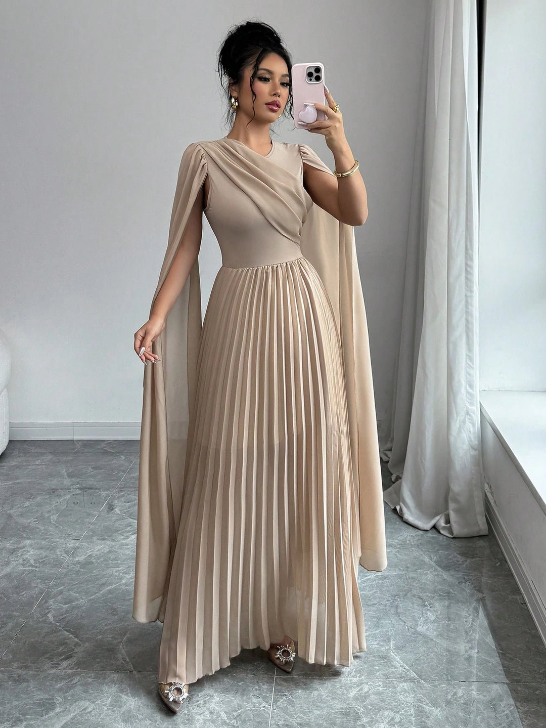 Rochie maxi SHEIN, bej