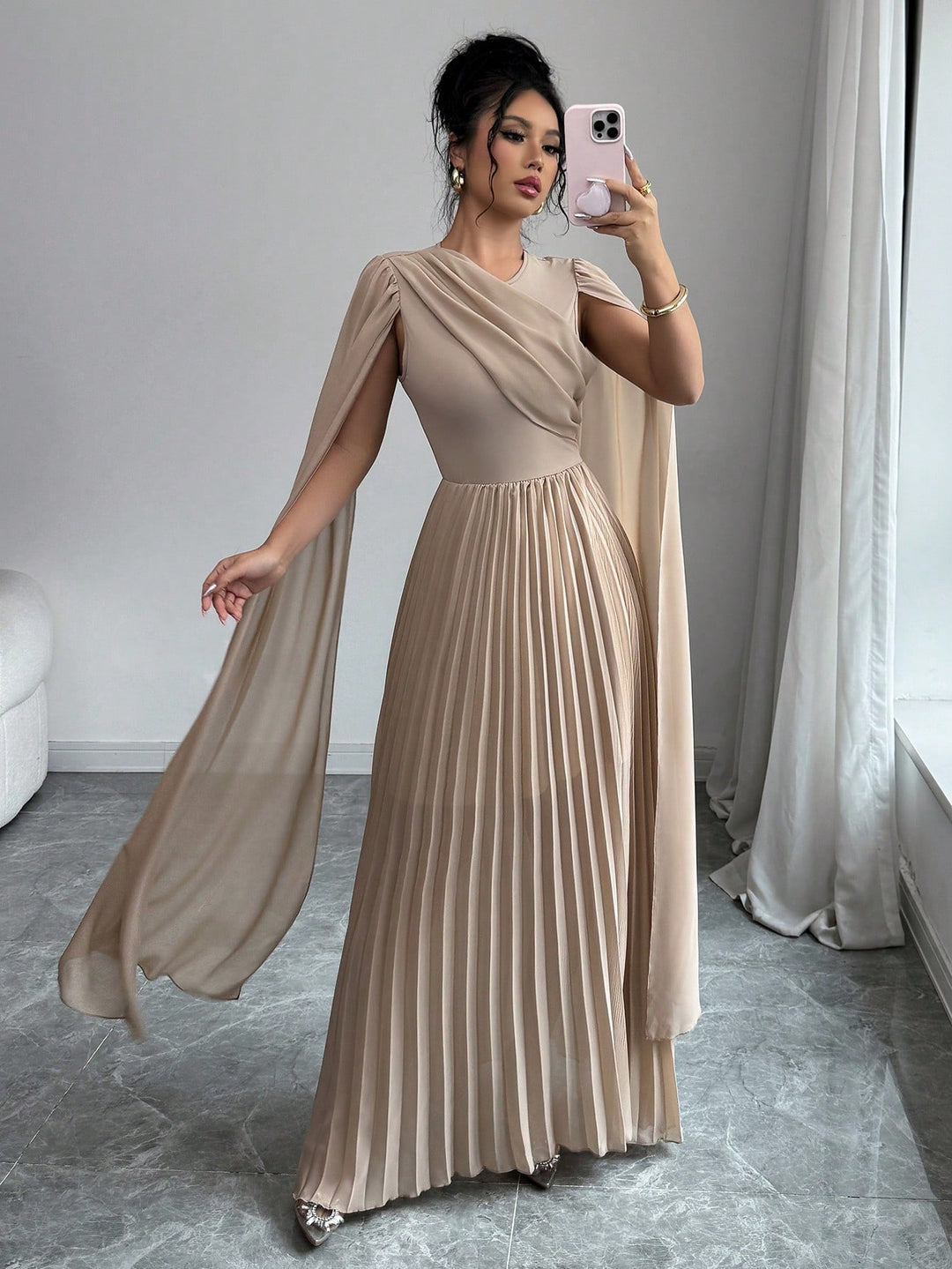 Rochie maxi SHEIN, bej
