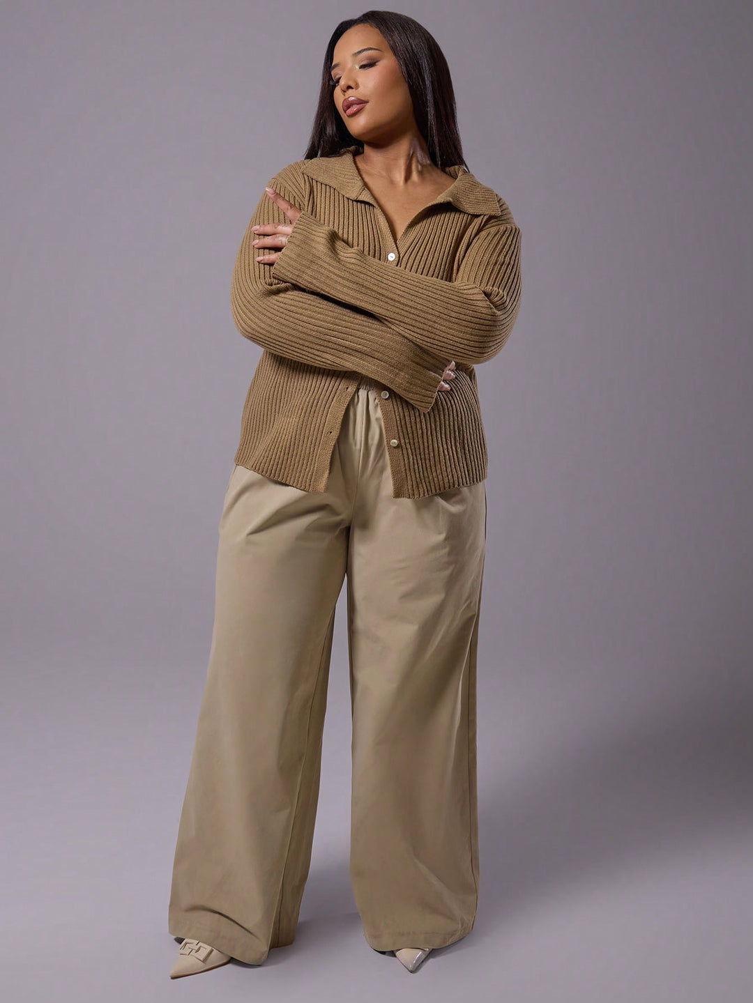 Cardigan SHEIN, maro
