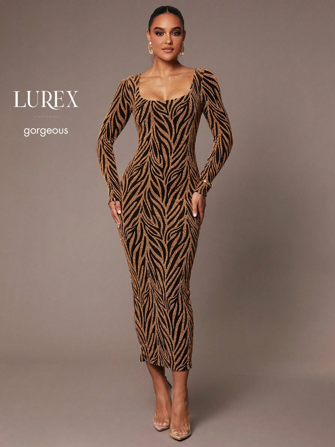 Rochie maxi SHEIN, auriu
