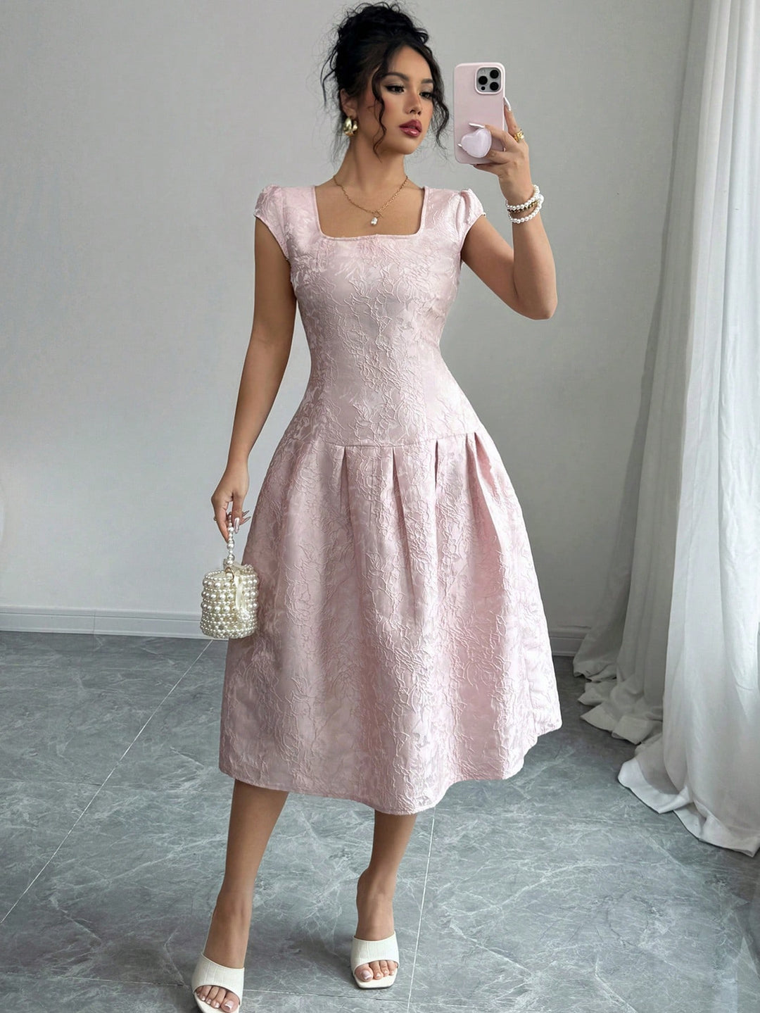 Rochie midi SHEIN, roz