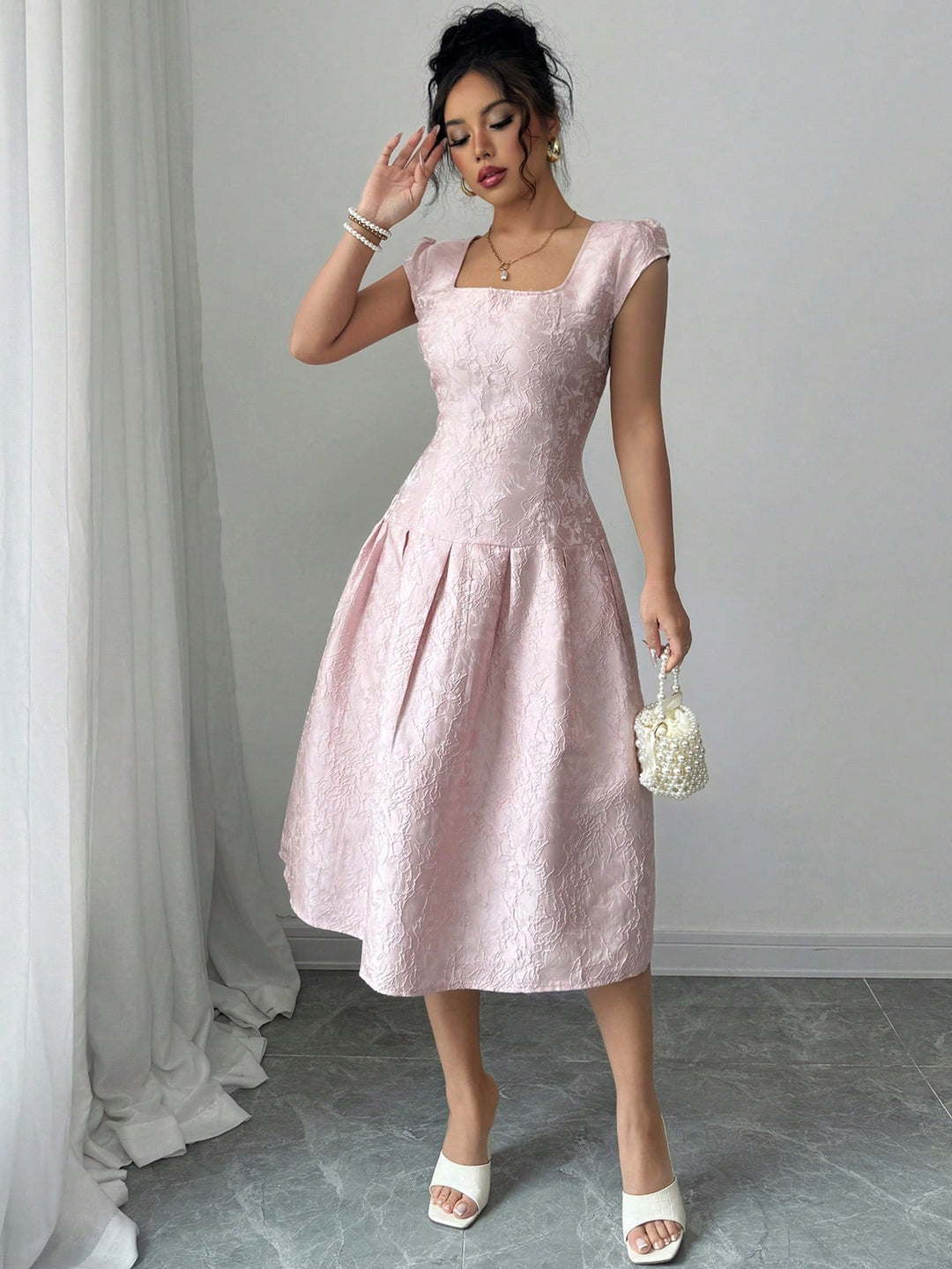 Rochie midi SHEIN, roz
