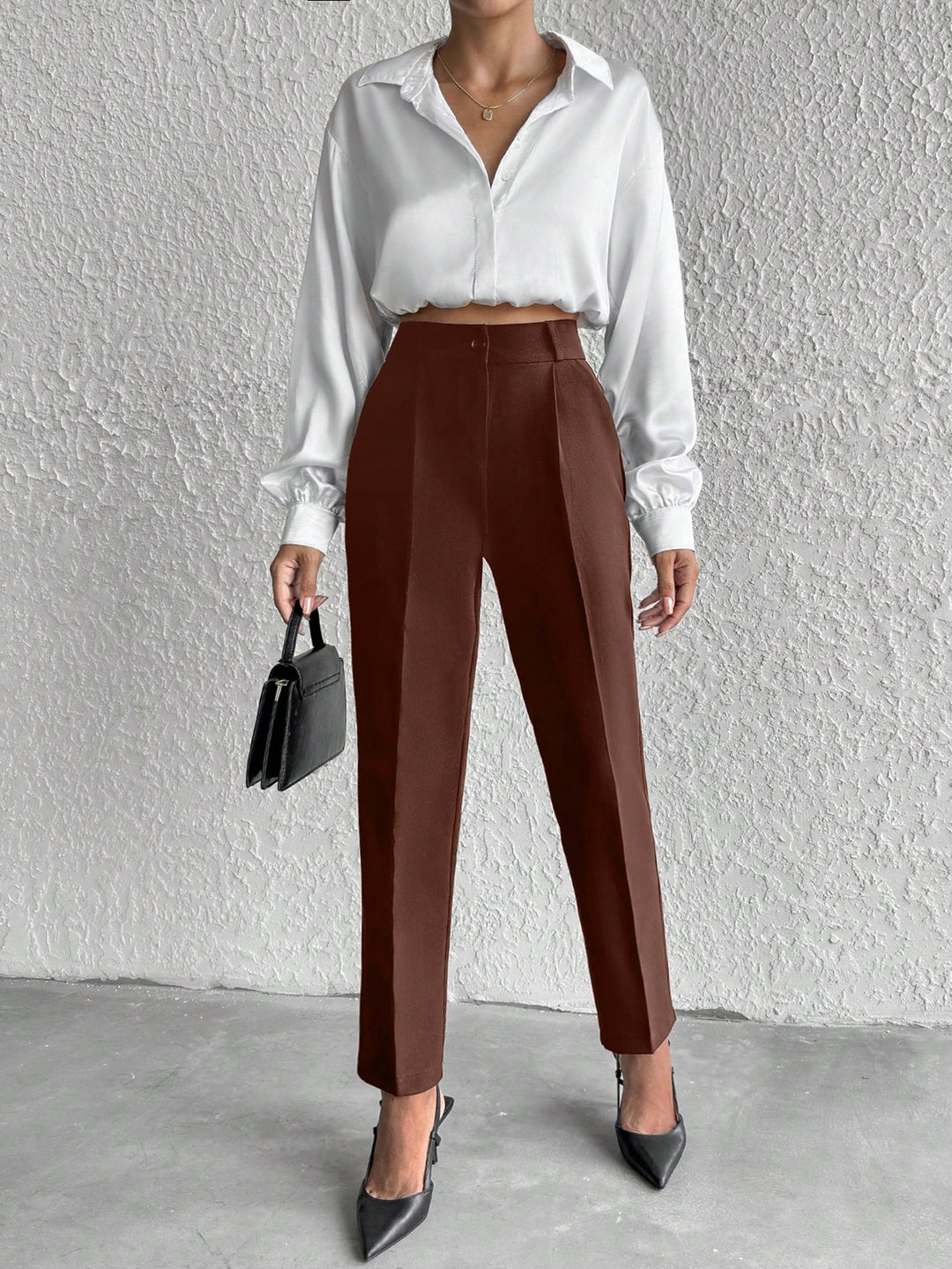 Pantaloni SHEIN, maro