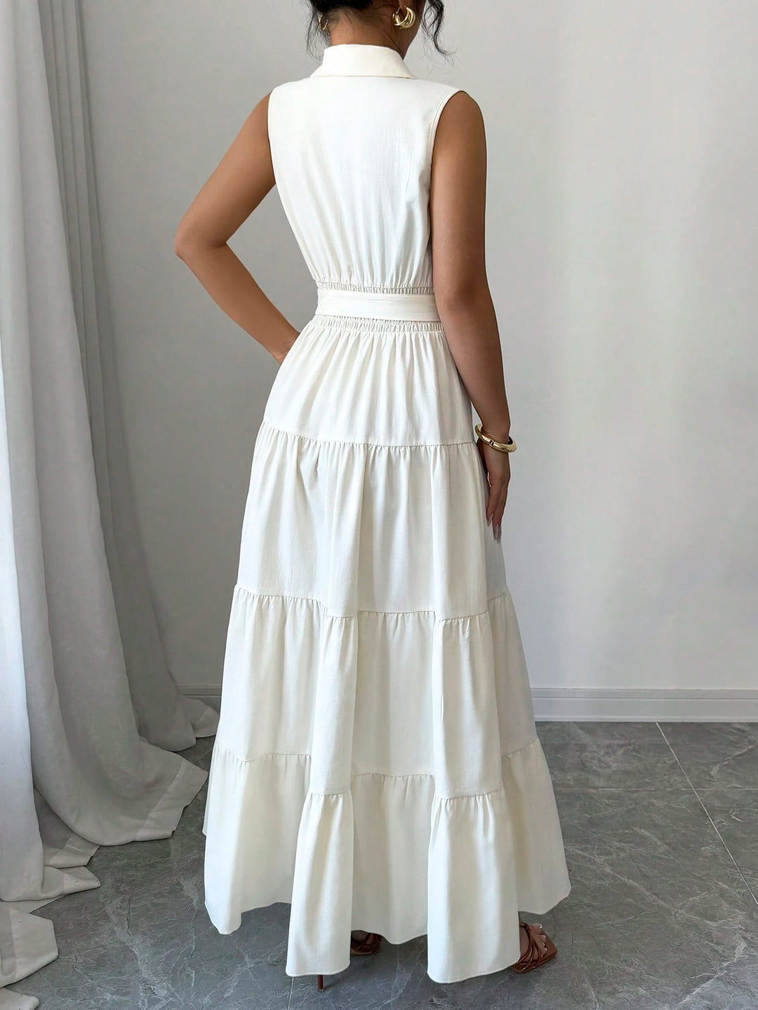 Rochie maxi SHEIN, crem