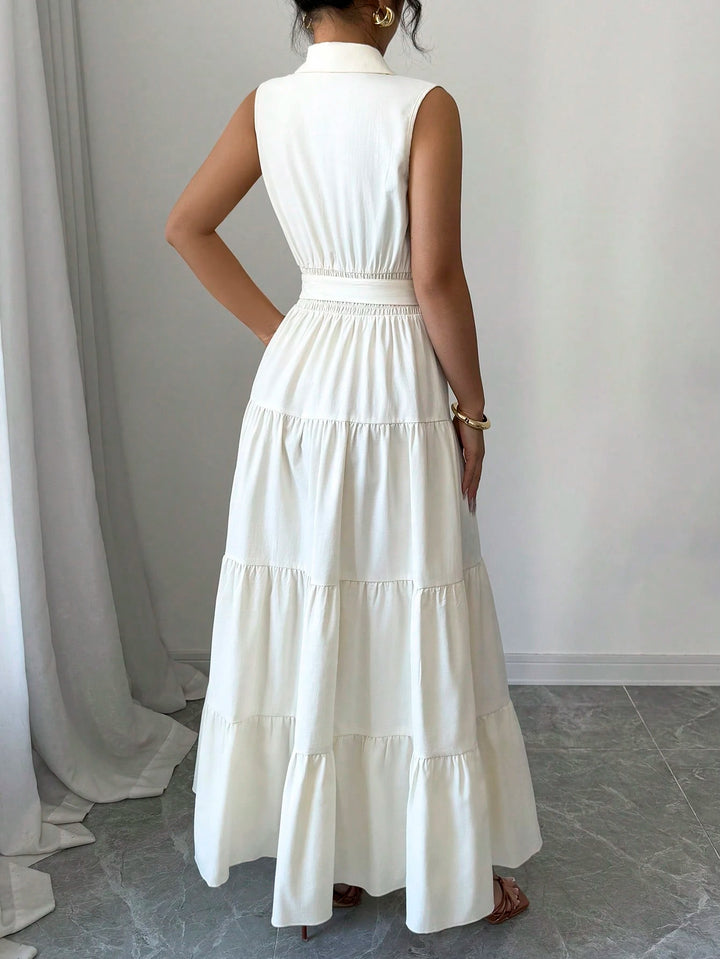 Rochie maxi SHEIN, crem