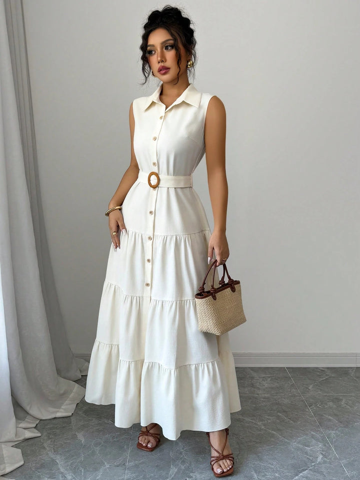 Rochie maxi SHEIN, crem