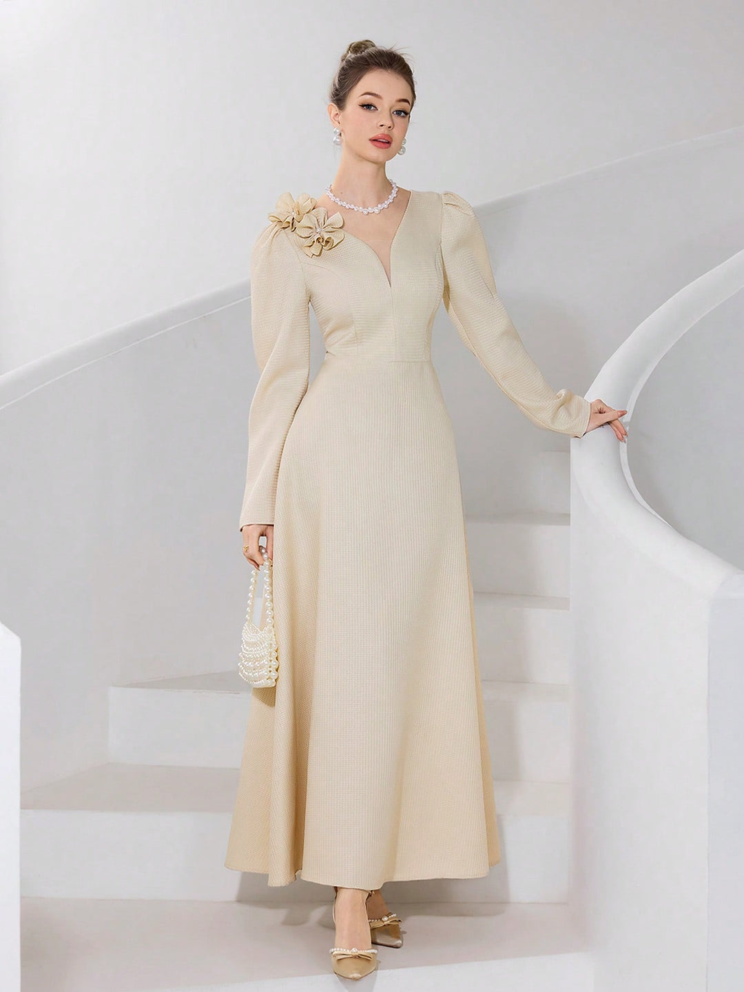 Rochie maxi SHEIN, bej