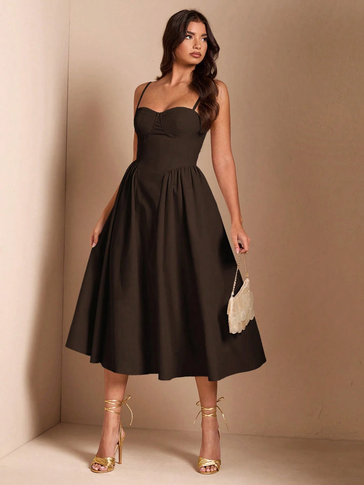 Rochie midi SHEIN, maro