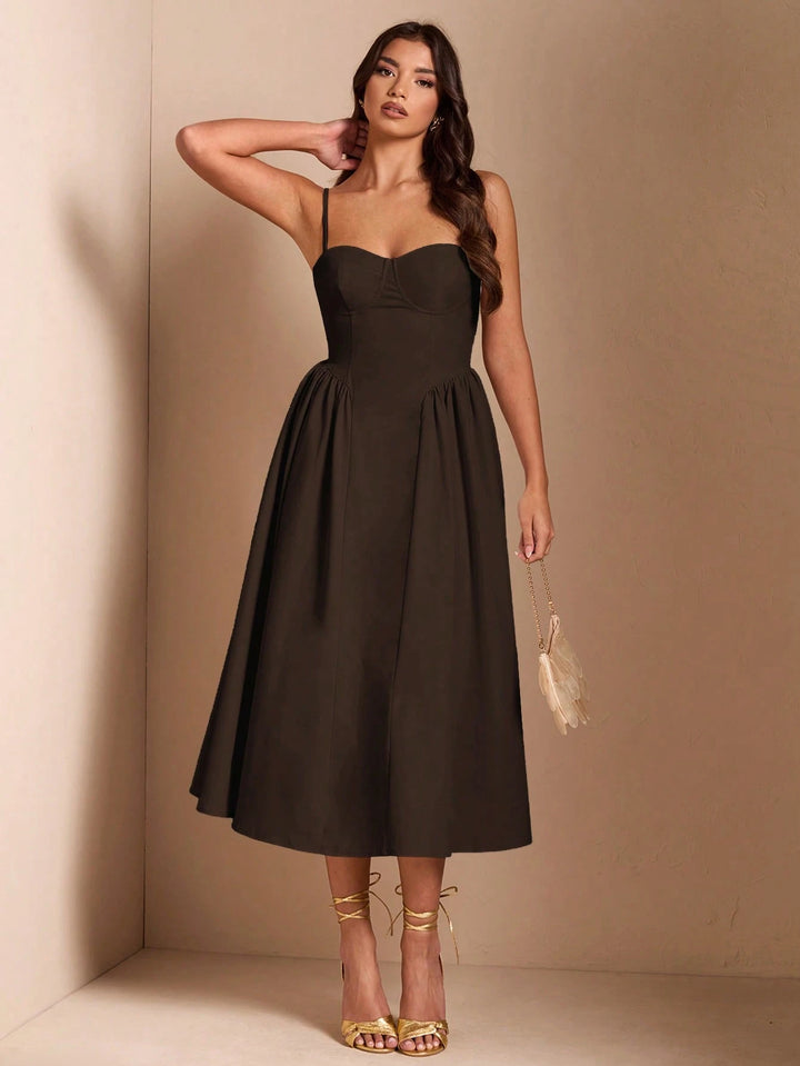 Rochie midi SHEIN, maro