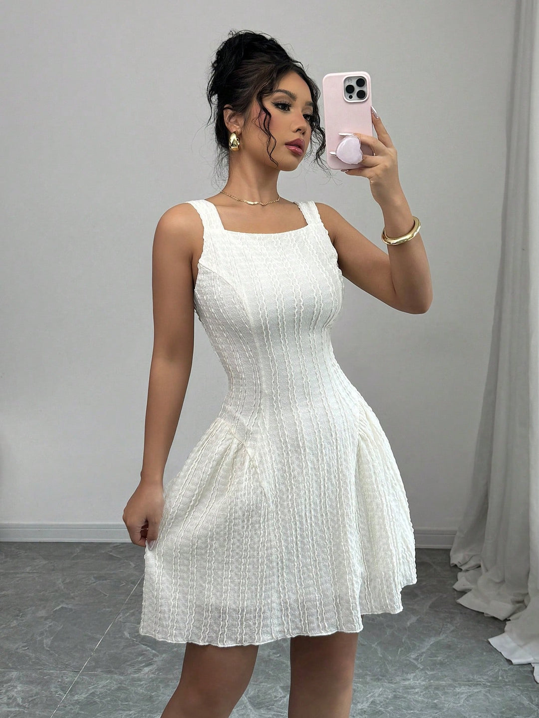 Rochie scurtă SHEIN, bej