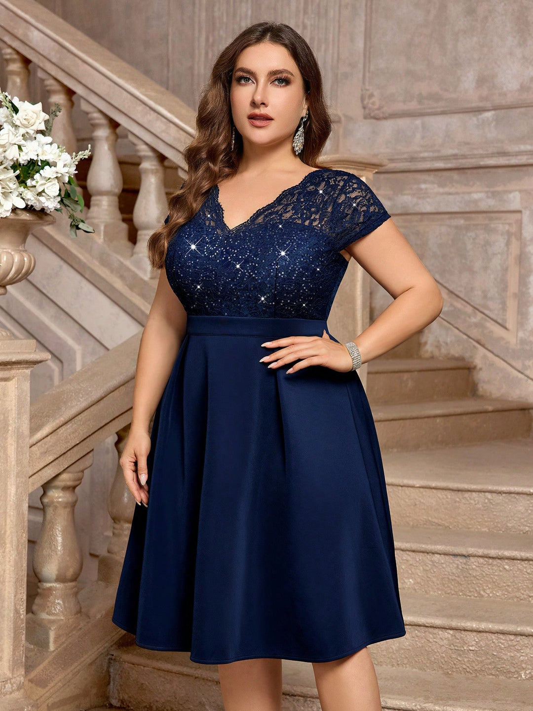 Rochie midi SHEIN, albastru