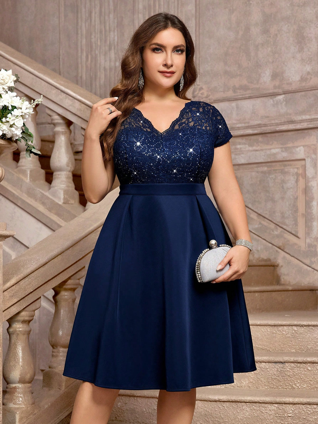 Rochie midi SHEIN, albastru