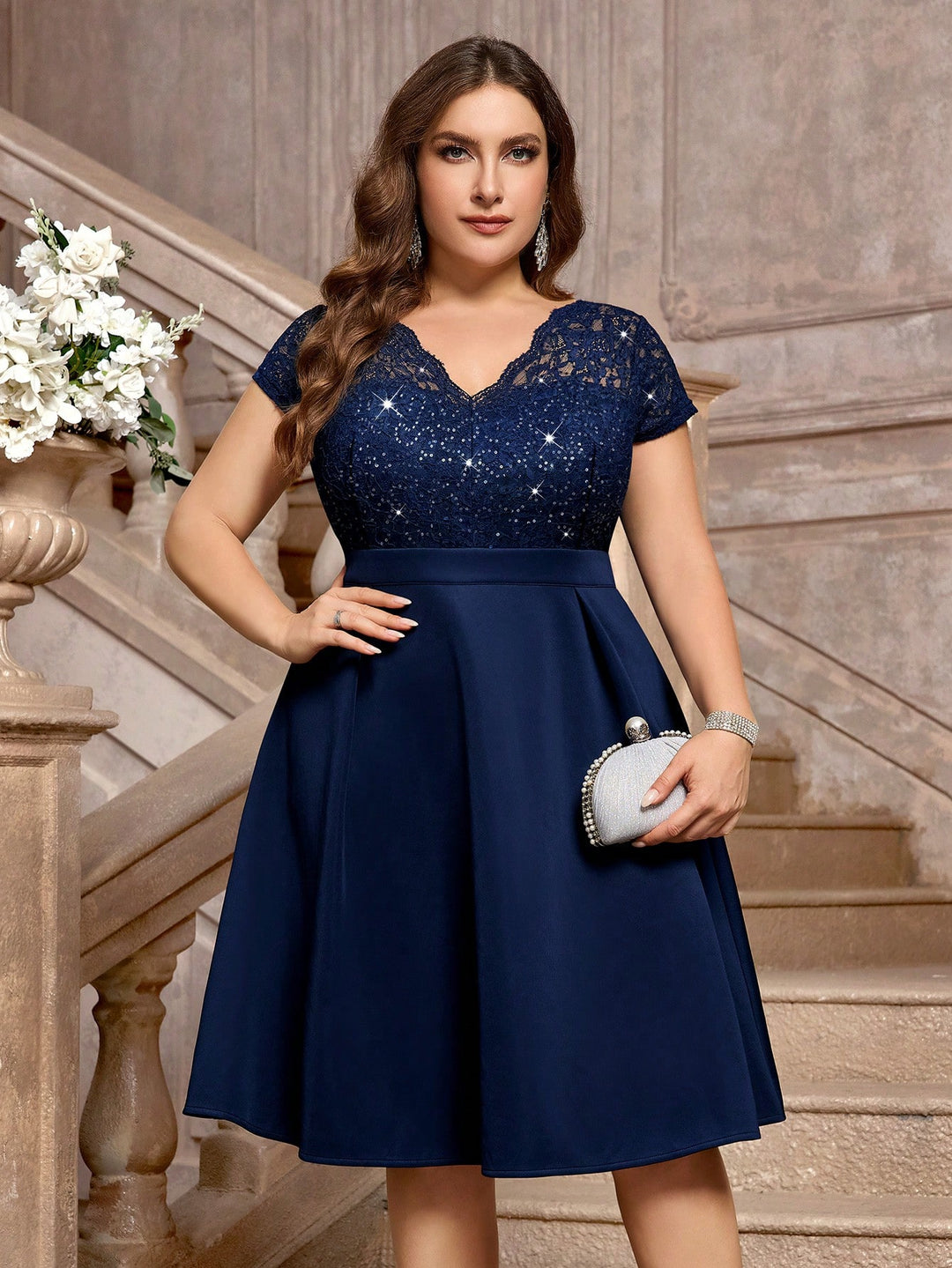 Rochie midi SHEIN, albastru