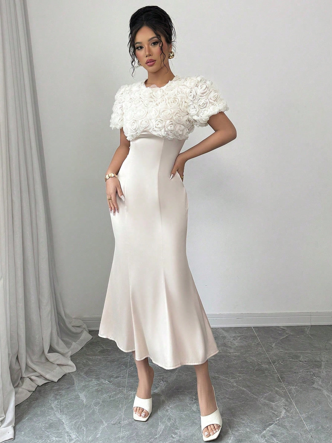 Rochie maxi SHEIN, bej