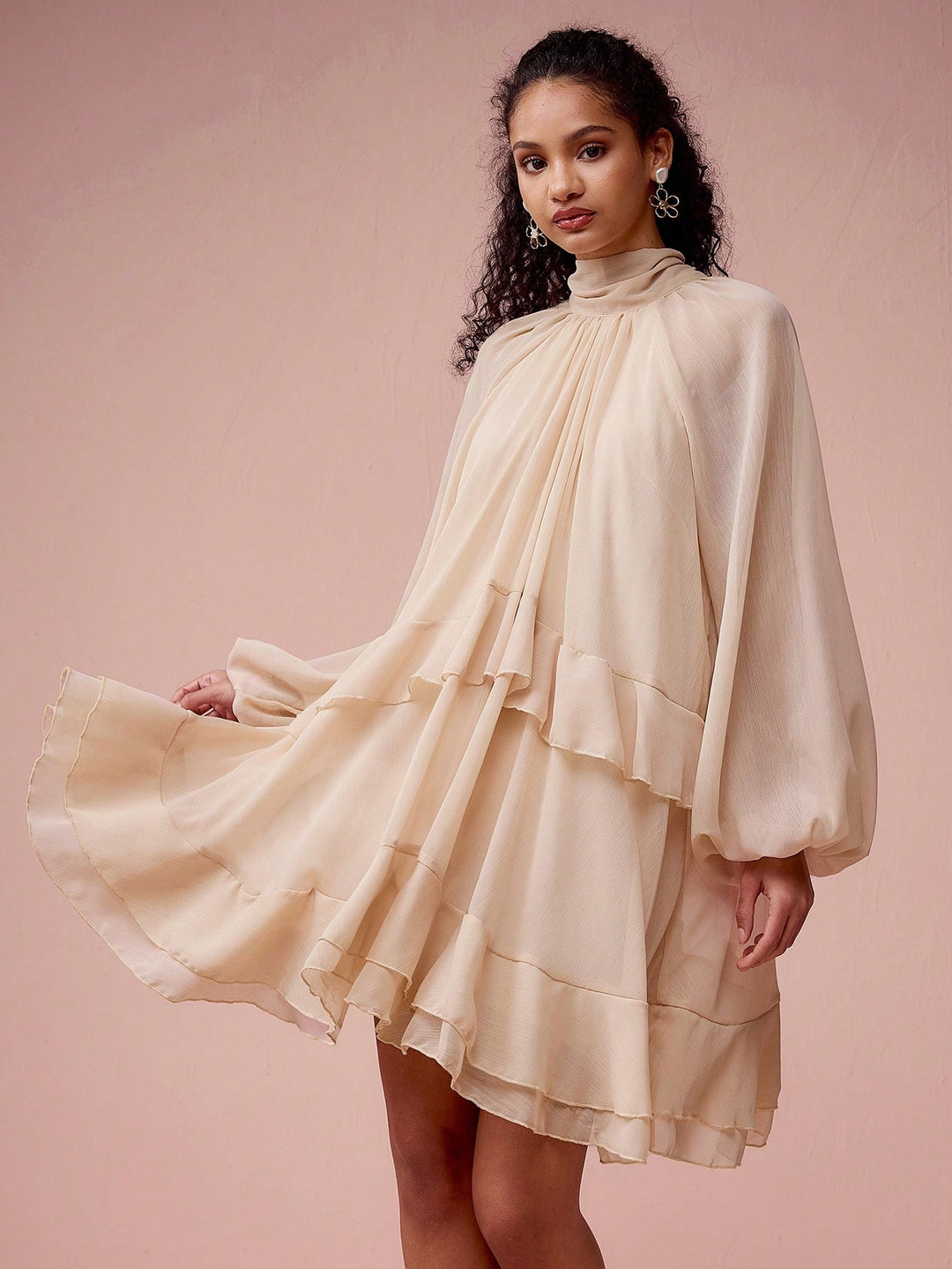 Rochie scurtă SHEIN, bej