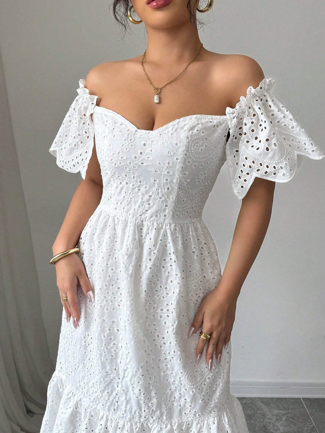Rochie midi SHEIN, alb