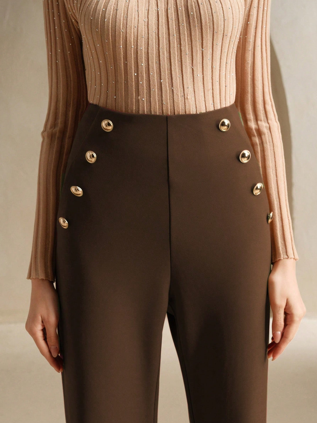 Pantaloni SHEIN, maro