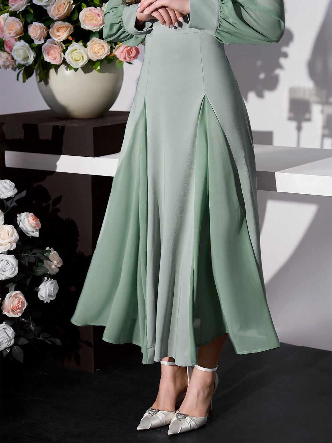 Rochie maxi SHEIN, verde