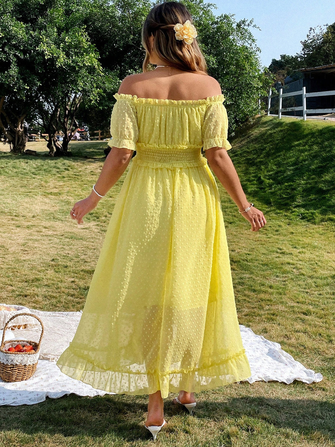 SHEIN maxi ruha, sárga